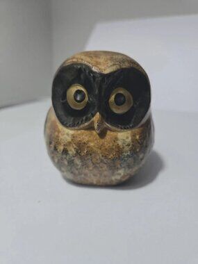 Otagiri Owl Figurine Stoneware Ceramic Big Eyed OMC Japan Vintage Mid Century